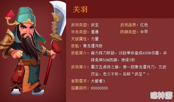 三国大亨游戏中红将关羽表现如何？深度解析关羽角色特点